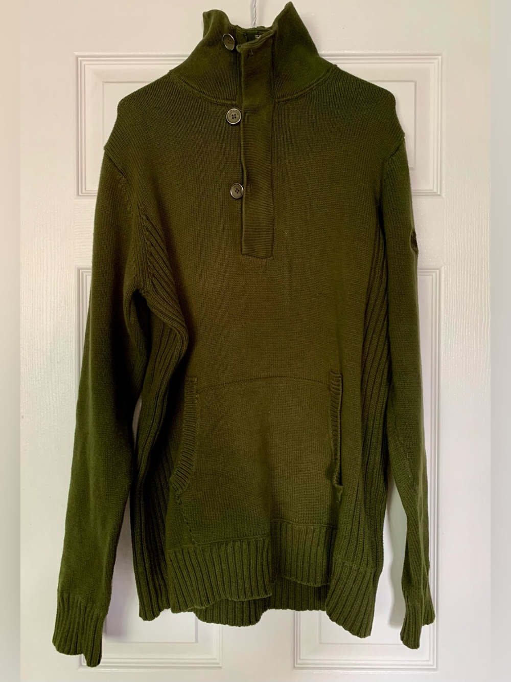 Parasuco Olive Green Turtleneck knit Pullover Sweater